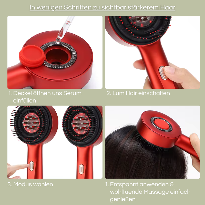 LumiHair – Rotlicht Haarbürste